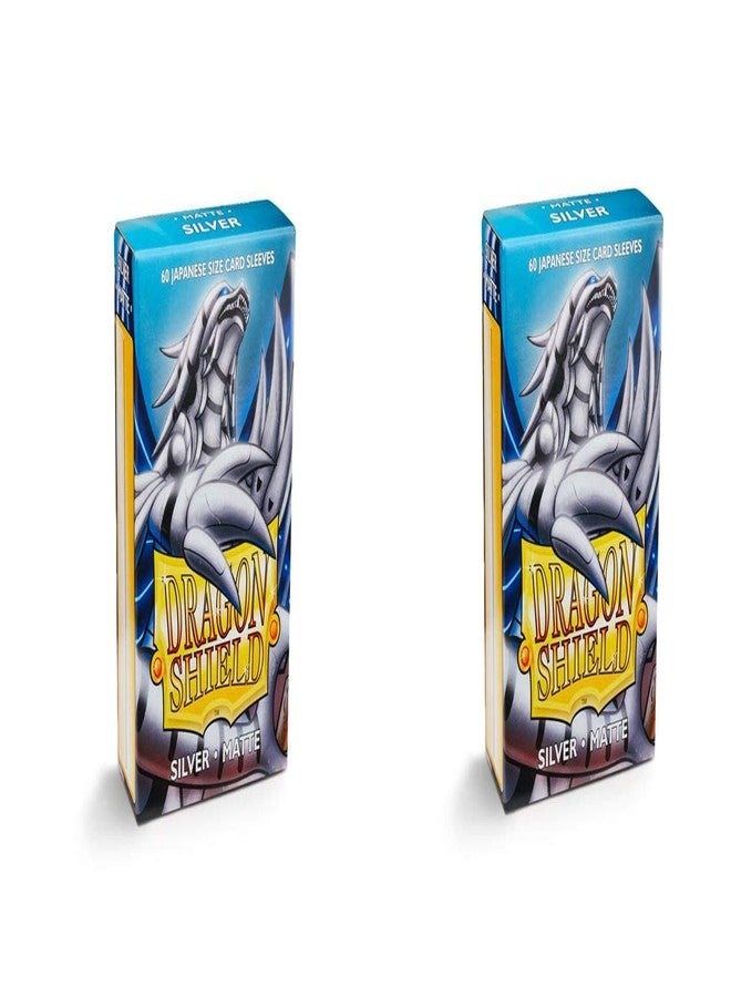dragon shield 2 Packs Dragon Shield Matte Mini Japanese Silver 60 ct Card Sleeves Value Bundle! … - Image 2